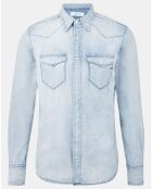 Chemise Slim Fit light aged eco bleu clair