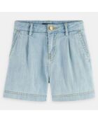 Short en Jean à pince bleu clair