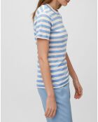 T-Shirt 100% Lin rayé bleu/blanc