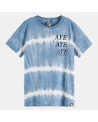 T-Shirt tie&die requin dos bleu clair