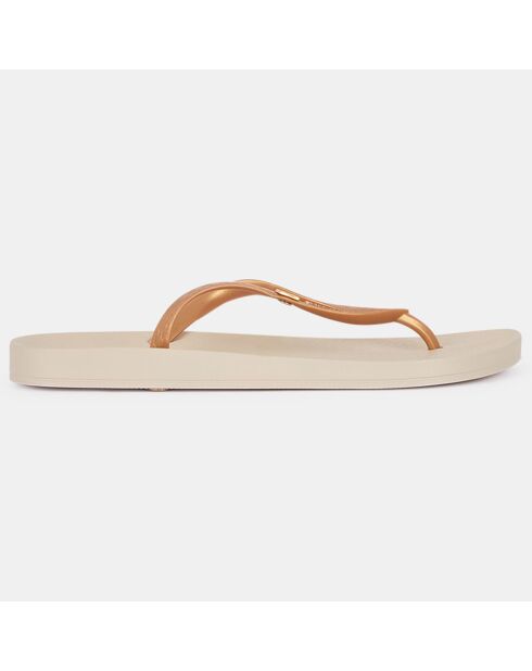 Brasilidade gerecyclede teenslippers in beige/goud