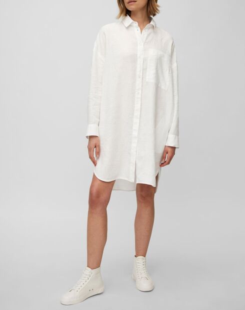 Robe chemise 100% Lin blanche