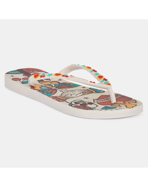 Infradito Igual Tattoo in materiale riciclato beige/multicolore