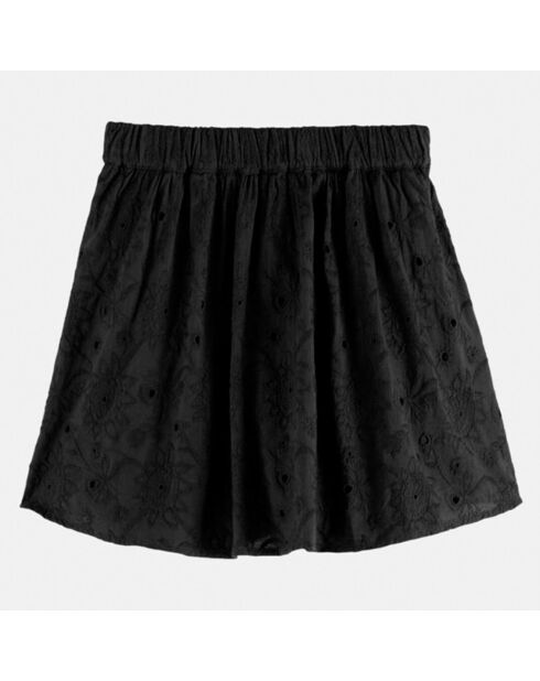 Short-jupe broderie anglaise noir