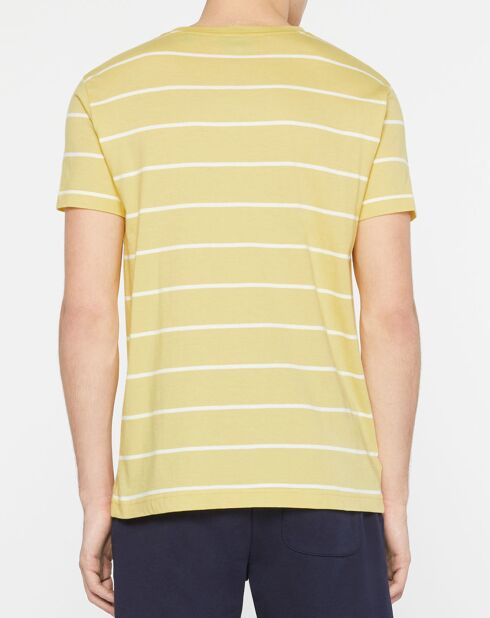 T-Shirt marinière jaune/blanc