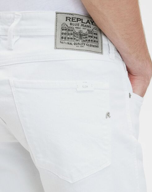 Anbass bull denim witte normale korte broek