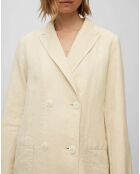 Manteau 100% Lin double boutonnage beige