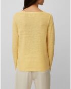 Pull maille 100% Lin jaune