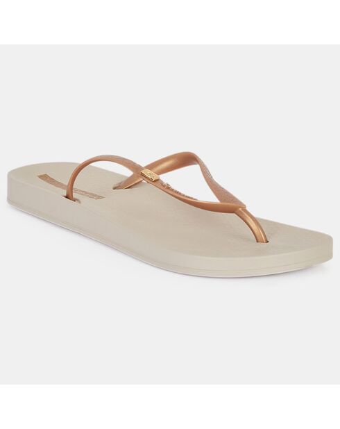 Brasilidade gerecyclede teenslippers in beige/goud