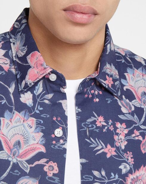 Regular-Fit-Hemd mit blauen Blumen