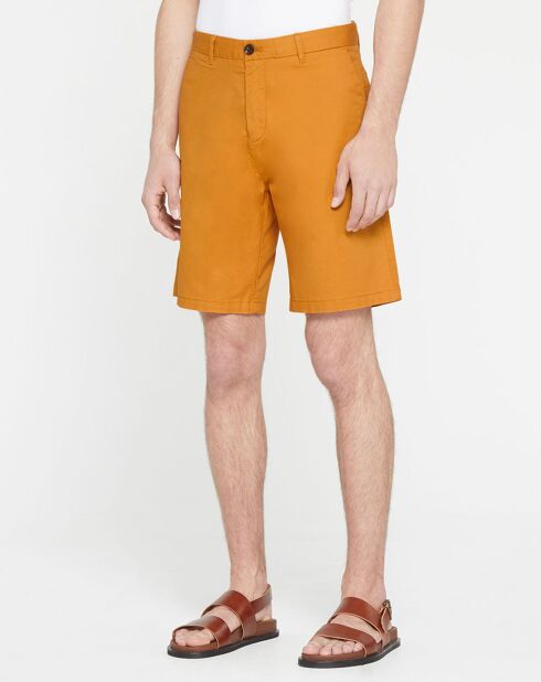 Pima Stuart Lichtoranje slimfit chino bermuda's