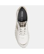 Weiße Tabelya Sneakers aus Leder und Textil