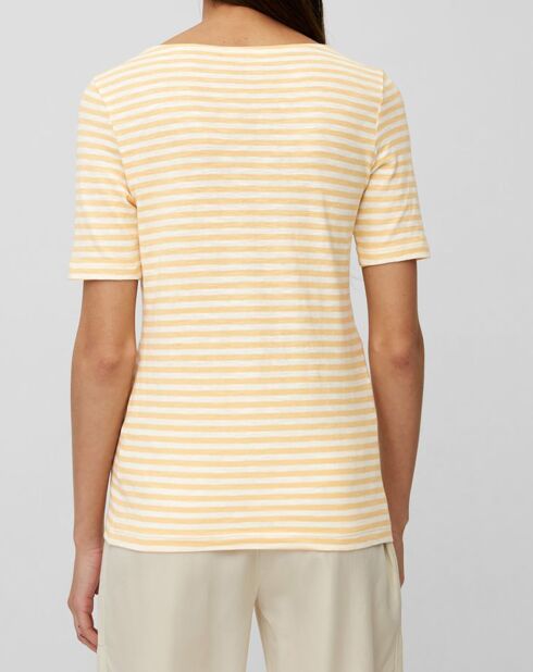 T-Shirt rayé jaune/blanc