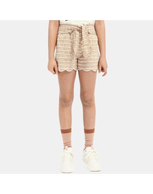 Short vichy beige