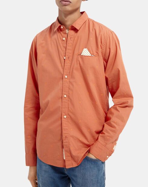 Chemise Regular Fit Pocket imprimée orange clair