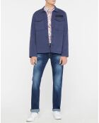 Blouson saharienne patch bleu marine