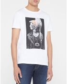 T-Shirt print rock blanc