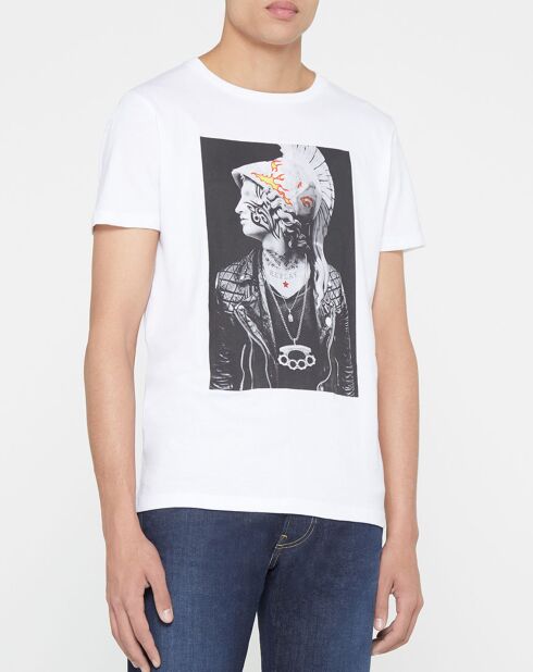 T-Shirt print rock blanc