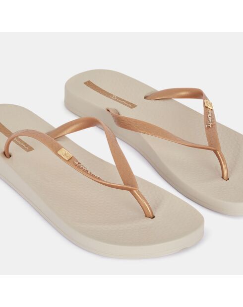 Brasilidade gerecyclede teenslippers in beige/goud