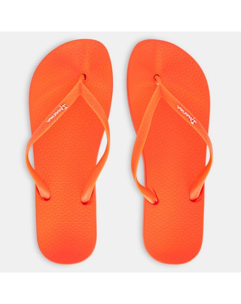 Kleuren: oranje teenslippers van gerecycled materiaal