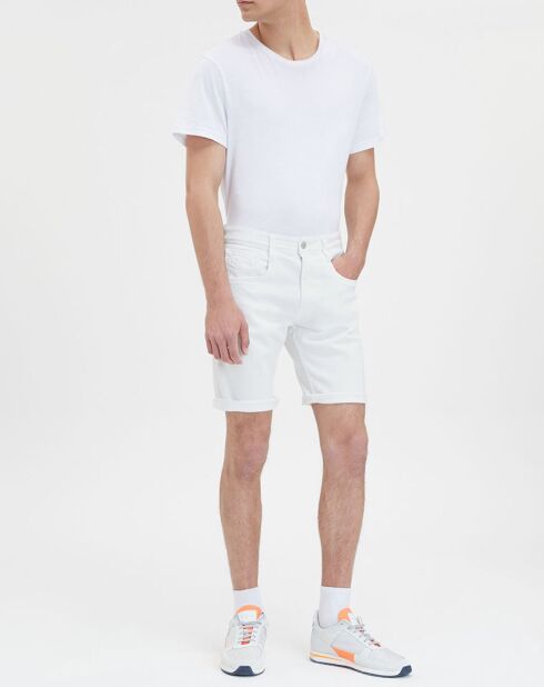 Anbass bull denim witte normale korte broek