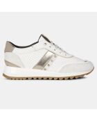 Weiße Tabelya Sneakers aus Leder und Textil