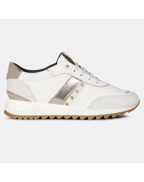 Weiße Tabelya Sneakers aus Leder und Textil