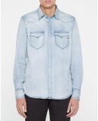 Chemise Slim Fit light aged eco bleu clair