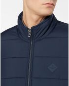 Blouson matelassé col montant bleu