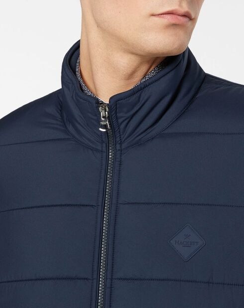 Blouson matelassé col montant bleu