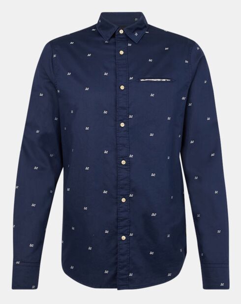 Chemise Regular Fit Pocket imprimée bleu marine