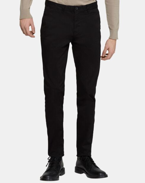 Pantalon chino Slim Fit Stuart uni stretch noir