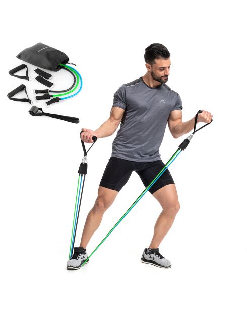 3 bandes de résistance + Accessoires & Guide d'entraînement Tribainer multicolore