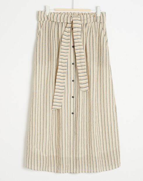 Jupe Beth à rayures beige
