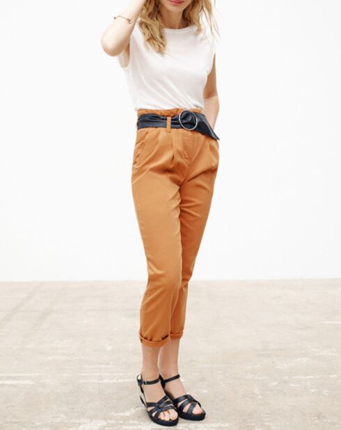 Pantalon 7/8 fuselé June tabac