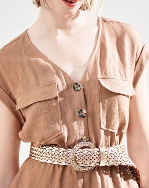 Combinaison 100% Lin Rocio camel