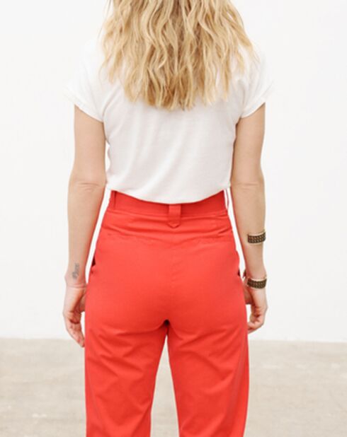 Pantalon carotte 7/8 Barry coquelicot