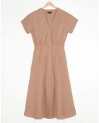 Robe longue en Lin mélangé Jasmes marron