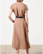 Robe longue en Lin mélangé Jasmes marron