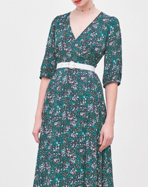 Robe Opale fantaisie imprimé liberty menthe