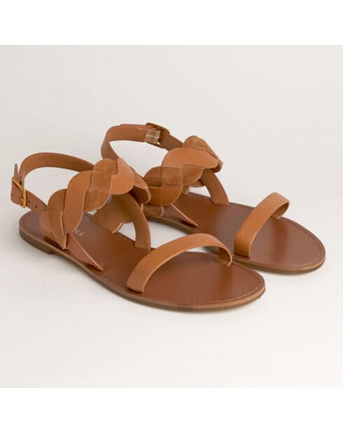 Sandales en Cuir Samia fantaisie camel