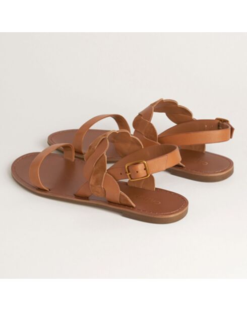 Sandales en Cuir Samia fantaisie camel