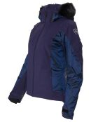 Veste de ski Aile fausse fourrure bleu foncé