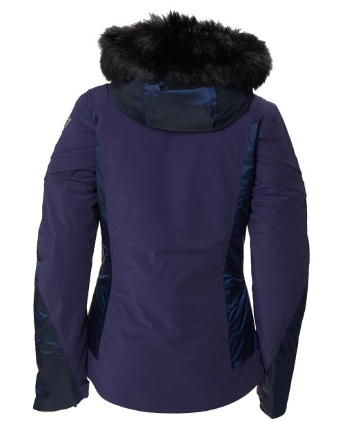 Veste de ski Aile fausse fourrure bleu foncé