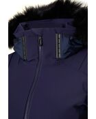 Veste de ski Aile fausse fourrure bleu foncé