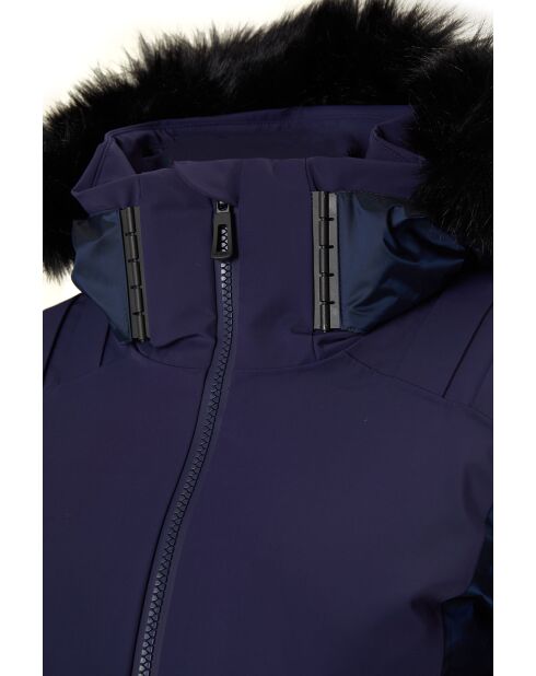 Veste de ski Aile fausse fourrure bleu foncé