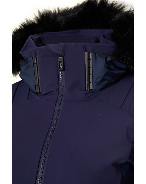 Veste de ski Aile fausse fourrure bleu foncé