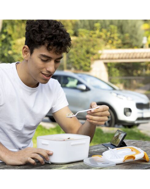 Panier-repas électrique pour voitures Carunch blanc/orange - 24x16.5x10.5 cm