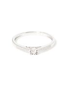 Bague Solitaire Antique Diamant 0.04 ct or blanc