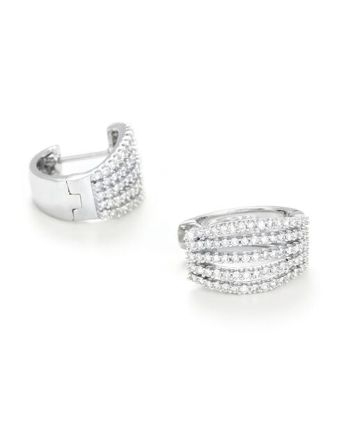 Boucles d'oreilles Créoles Diamants 0.50 ct or blanc